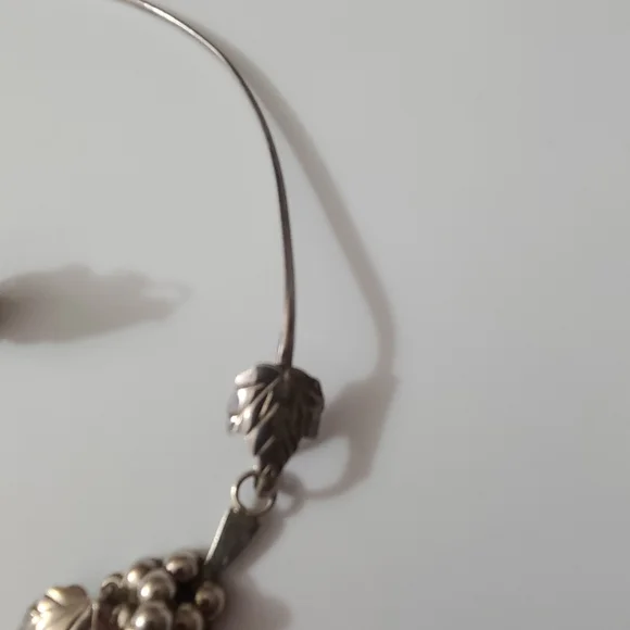 925 Vintage Grapes Taxco Mexico Necklace Earrings Sterling Silver Choker Estate - Picture 10 of 16